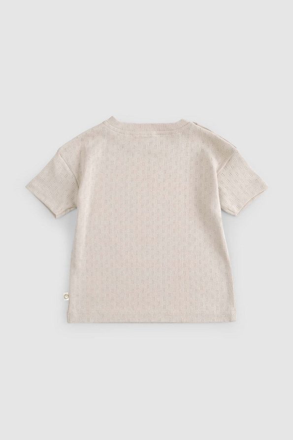 Organic Cotton Pointel Baby Beige Shorts Set