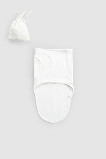 Organic Cotton Pointelle Newborn Swaddle Sleeping Bag Ecru