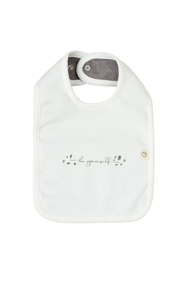 Organic Cotton Liquid-Proof Be Yourself White Bib