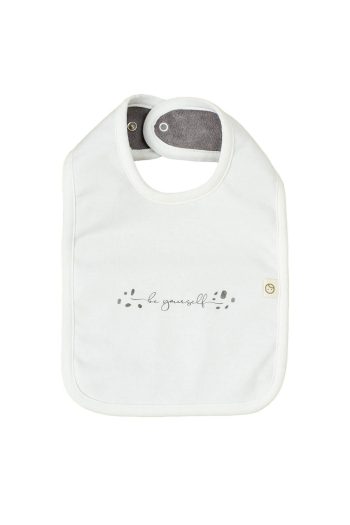 Organic Cotton Liquid-Proof Be Yourself White Bib
