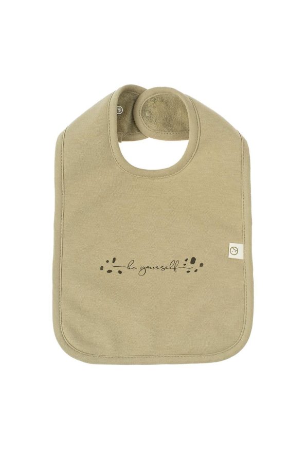 Organic Cotton Liquid-Proof Be Yourself Haki Baby Bib