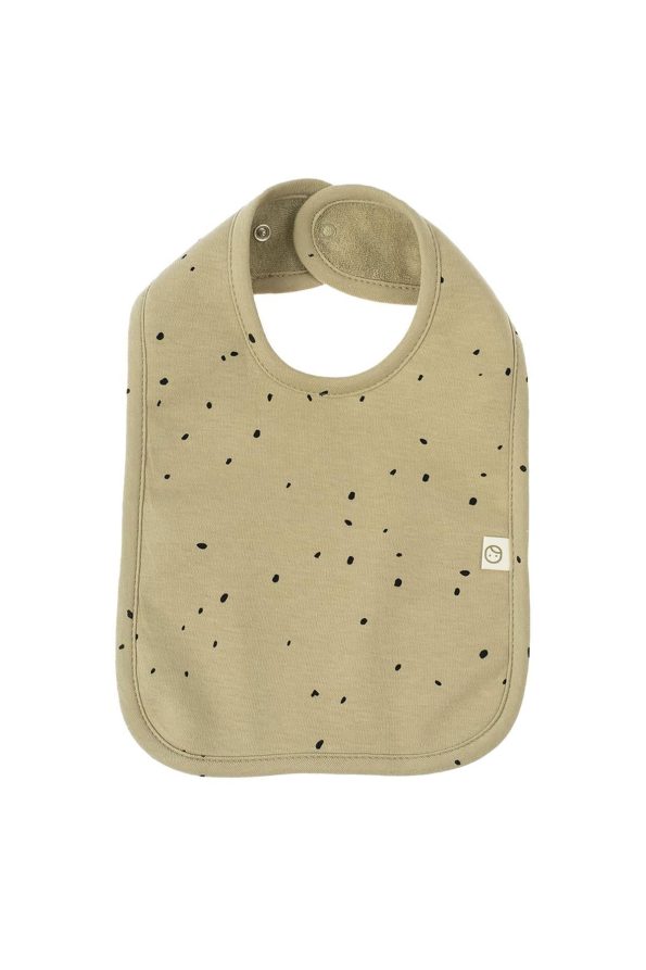Organic Cotton Waterproof Cosmos Olive Baby Bib