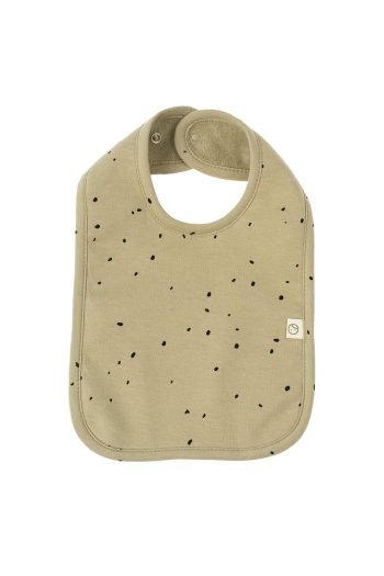 Organic Cotton Waterproof Cosmos Olive Baby Bib