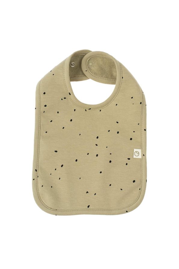 Organic Cotton Waterproof Cosmos Olive Baby Bib