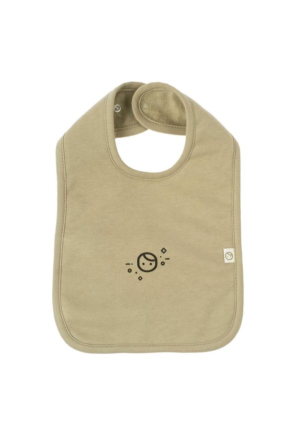 Organic Cotton Liquid-Proof Planet Gusto Olive Baby Bib