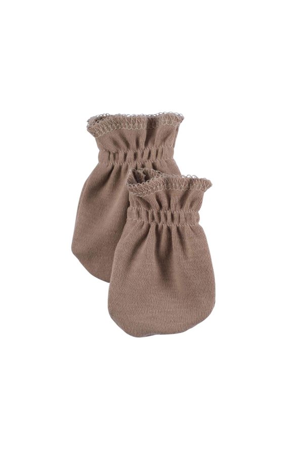 Organic Cotton Coffee Newborn Mittens