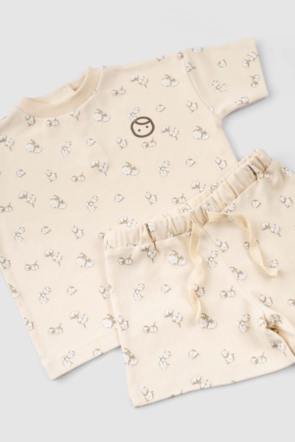 Organic Cotton Baby Shorts Set Little Cotton Print
