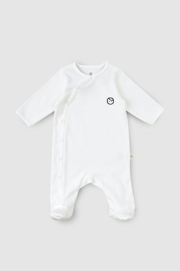 Organic Cotton Newborn Romper in White
