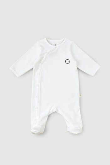 Organic Cotton Newborn Romper in White