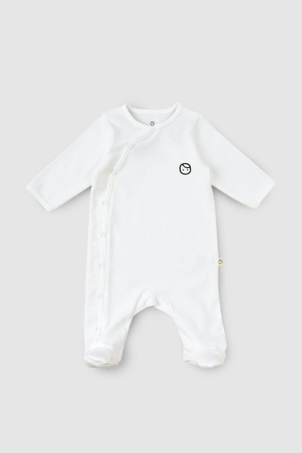 Organic Cotton Newborn Romper in White