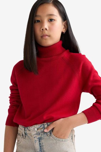 Girls' Turtleneck Knit Sweater
