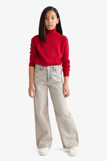 Girls' Turtleneck Knit Sweater