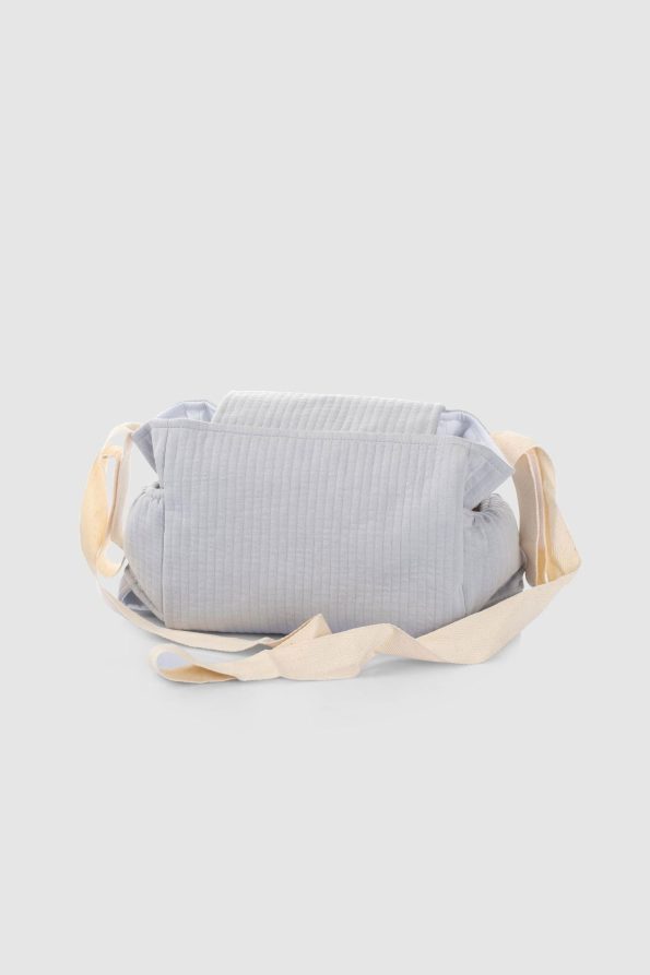 Waterproof Baby Stroller Organizer Bag with Quilted Gray Pattern