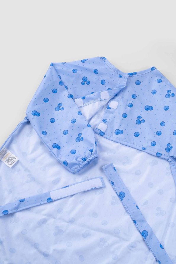 Waterproof Blueberry Patterned Activity and BLW Bib with Pouch