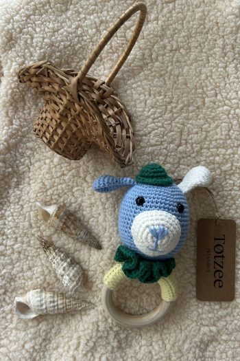 Amigurumi Dog Rattle Blue