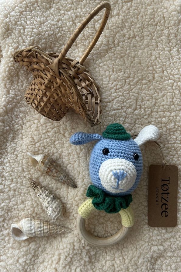Amigurumi Dog Rattle Blue