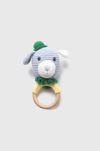 Amigurumi Dog Rattle Blue