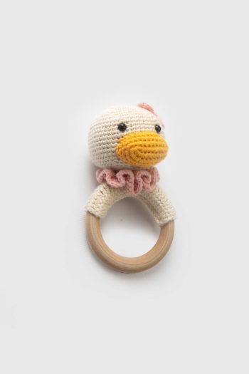 Amigurumi Duck Rattle Cream