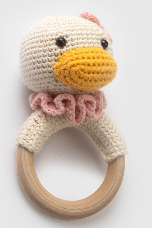 Amigurumi Duck Rattle Cream