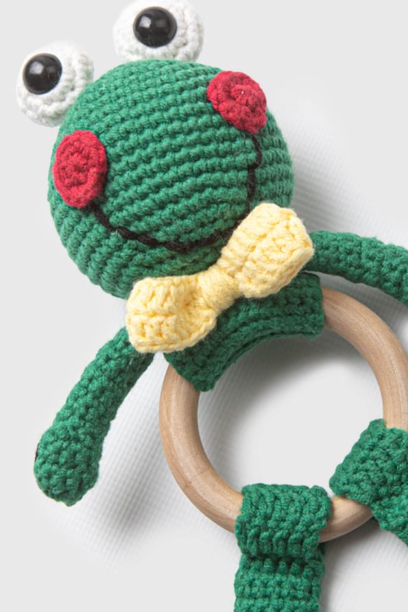 Amigurumi Frog Rattle Green