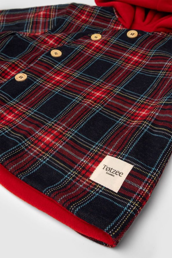 Diagonal Checkered Red & Navy Jacket