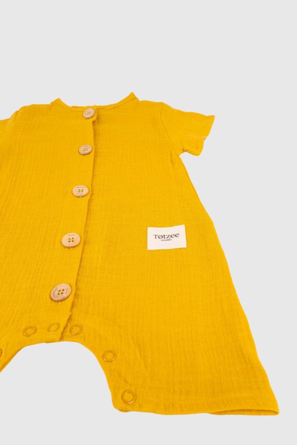 Muslin Buttoned Jumpsuit Autumn Yellow