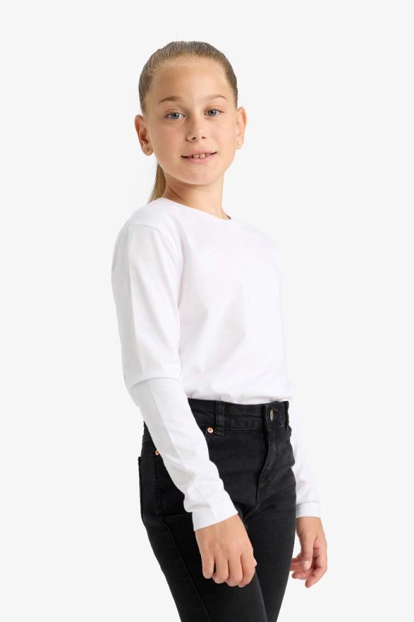 Girls' Long Sleeve Crew Neck School T-Shirt