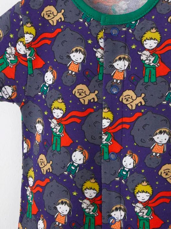 Little Prince Patterned Short Sleeve Romper