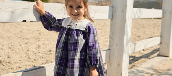Plaid Purple Cotton Dress