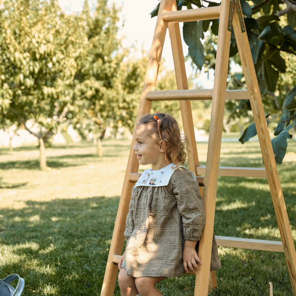 Brown Checkered Cotton Dress