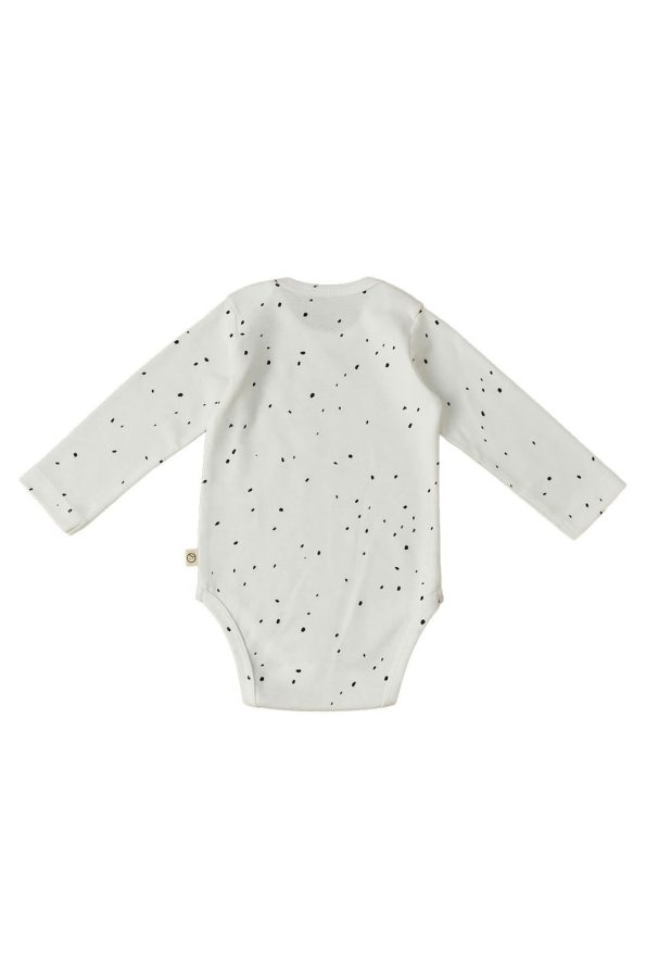 Long Sleeve Adjustable Snap Bodysuit Cosmos White Organic Cotton