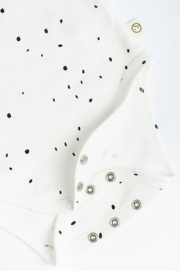 Long Sleeve Adjustable Snap Bodysuit Cosmos White Organic Cotton