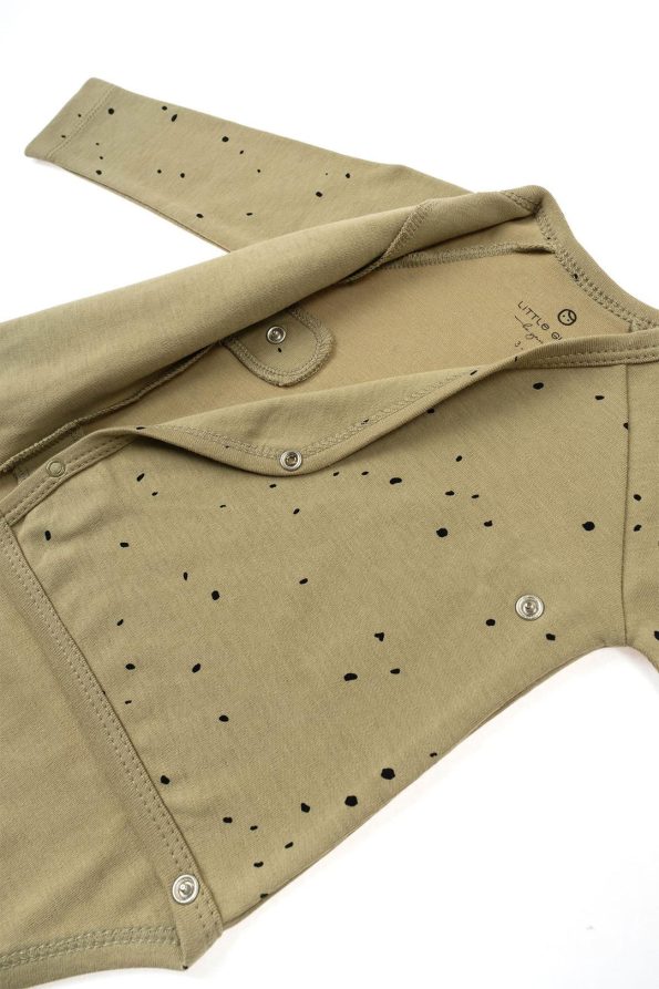 Long Sleeve Cross-Over Bodysuit for Newborns in Organic Cotton