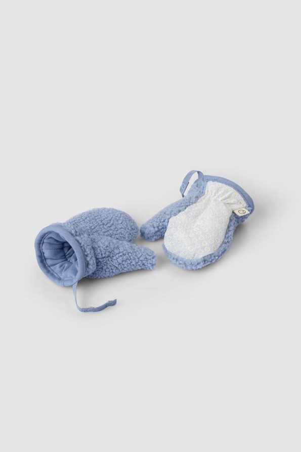 Wellsoft Hooded Baby Jacket with Gloves Blue