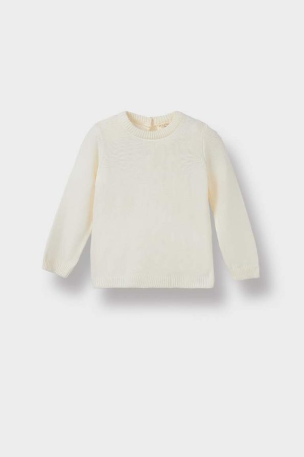 Baby Girl Crew Neck Knit Sweater