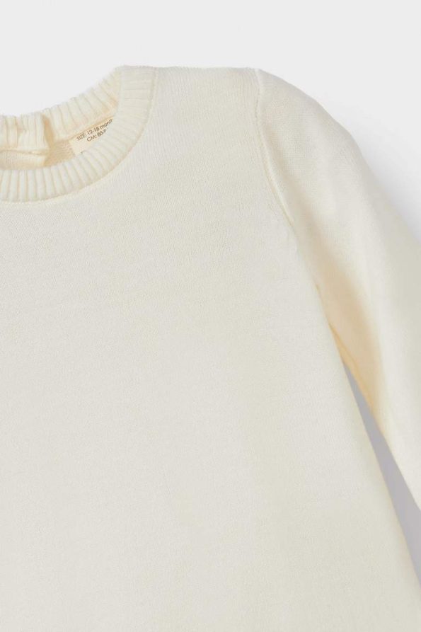 Baby Girl Crew Neck Knit Sweater