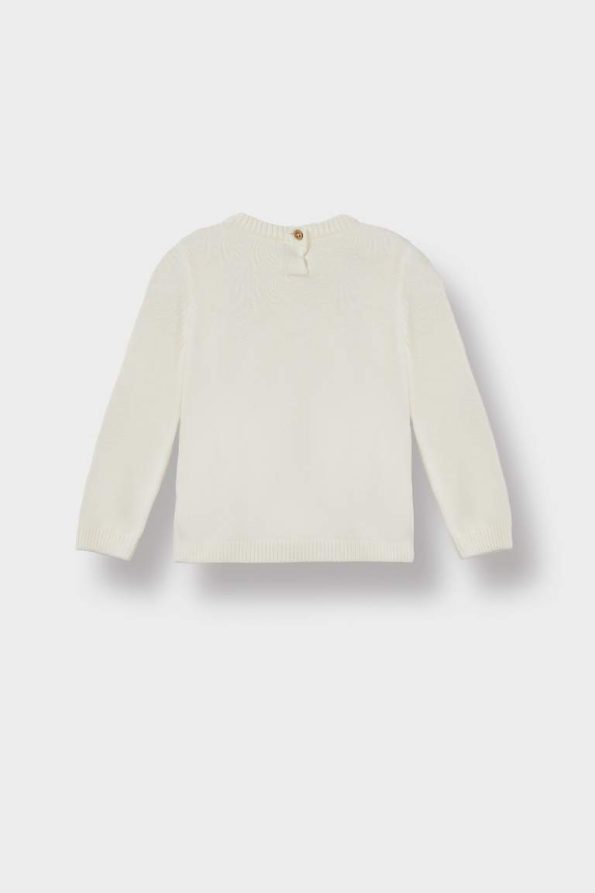 Baby Girl Crew Neck Knit Sweater
