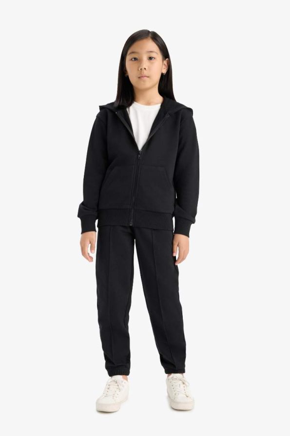Girls' Elastic Waist Basic Solid School Jogger Pants