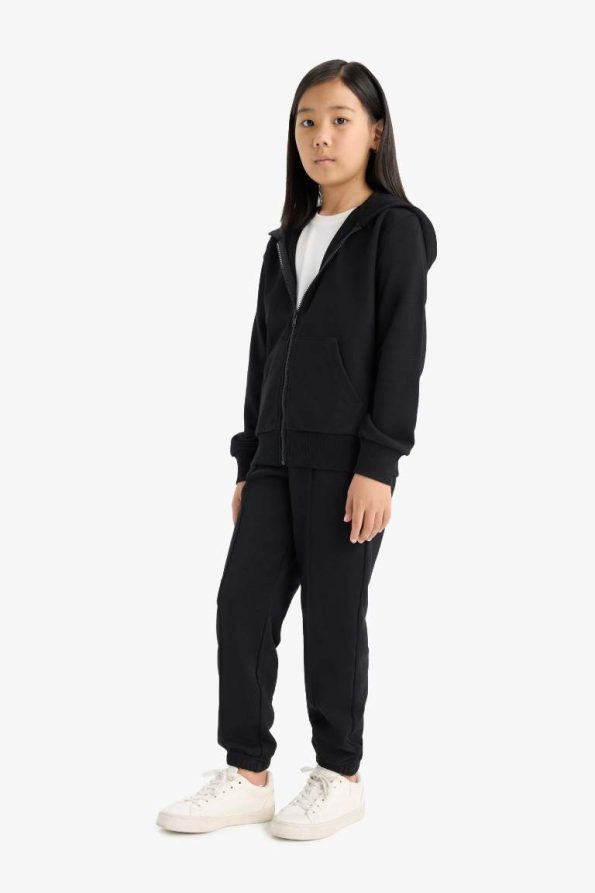 Girls' Elastic Waist Basic Solid School Jogger Pants