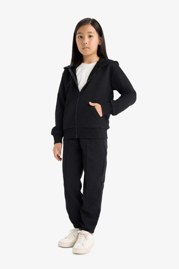 Girls' Elastic Waist Basic Solid School Jogger Pants