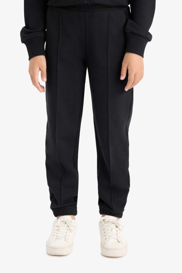 Girls' Elastic Waist Basic Solid School Jogger Pants