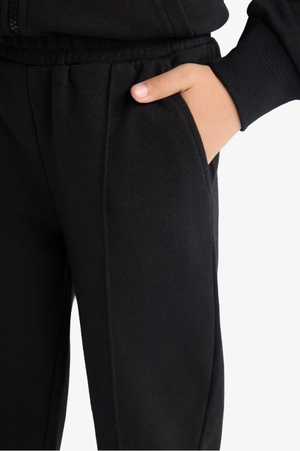 Girls' Elastic Waist Basic Solid School Jogger Pants