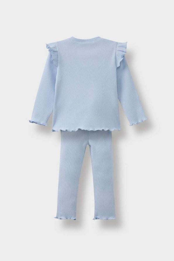Girls' Baby 2-Piece Floral Long Sleeve Ribbed T-Shirt and Leggings Set