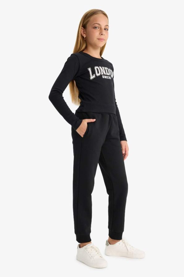 Girls' Standard Fit Basic Elastic Waist School Jogger Pants