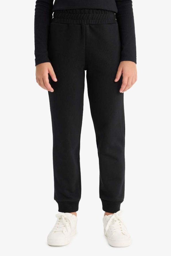 Girls' Standard Fit Basic Elastic Waist School Jogger Pants