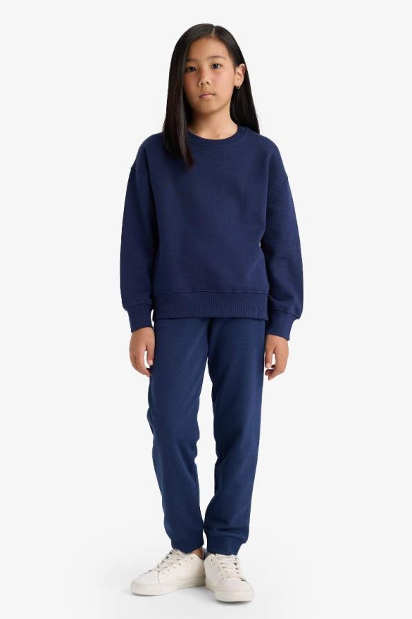 Girls' Standard Fit Basic Elastic Waist School Jogger Pants