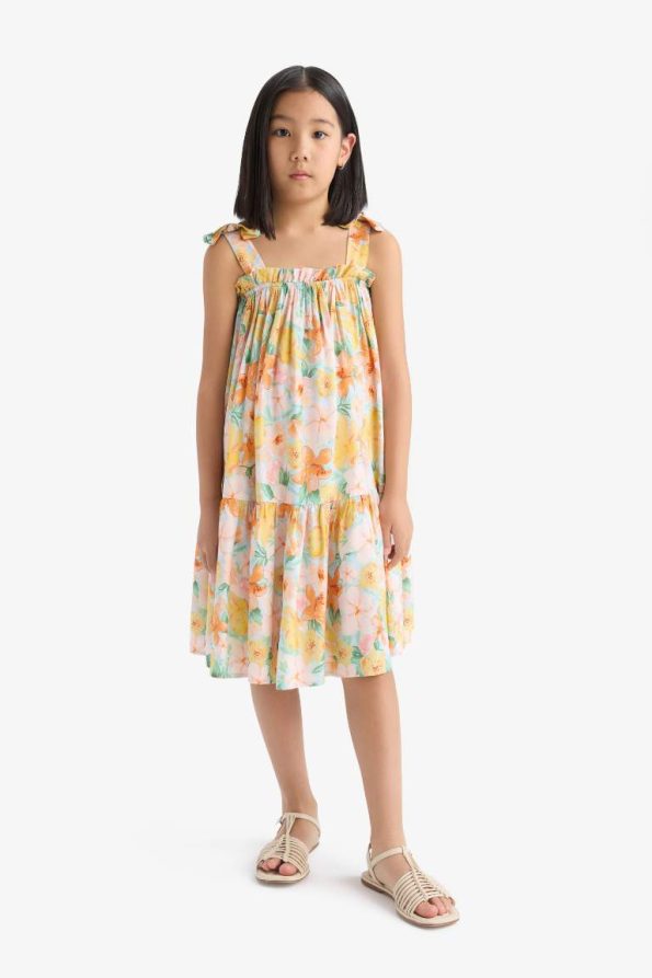 Girls' Floral Print Summer Dress