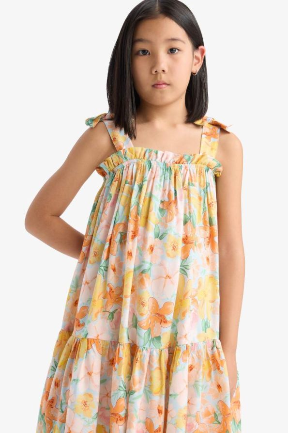 Girls' Floral Print Summer Dress