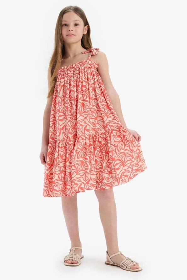 Girls' Floral Print Summer Dress