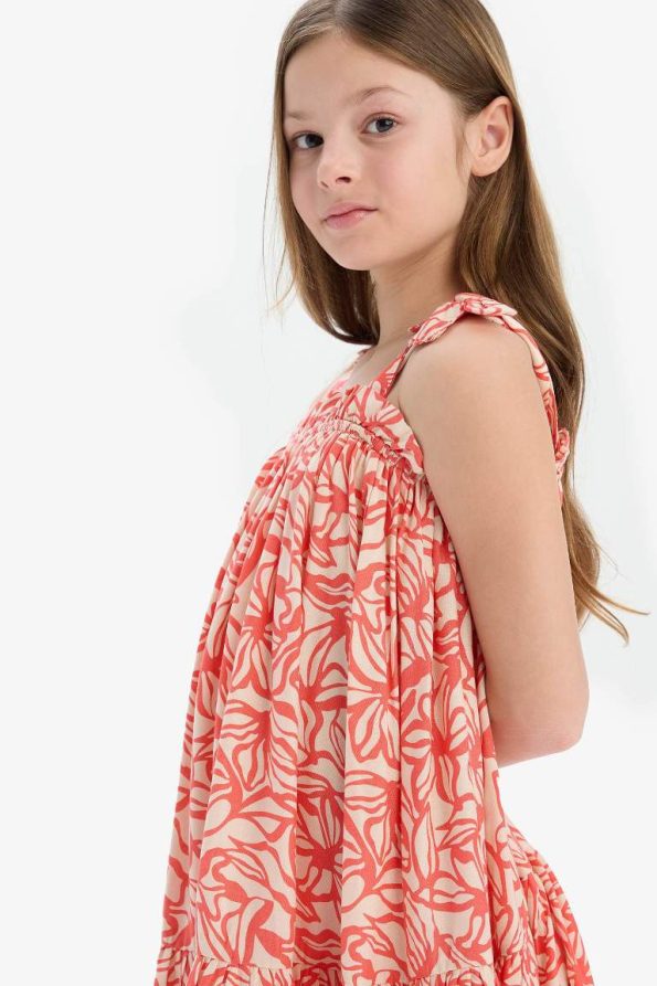 Girls' Floral Print Summer Dress